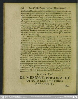 Caput VII. De Missione, Persona, Et Officio Redemptoris Jesu Christi