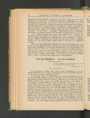 Von der Schulbank - vor die Schulbank