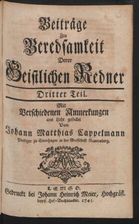 T. 3: Beiträge Zur Beredsamkeit Derer Geistlichen Redner