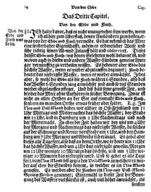 Das Dritte Capitel, Von der Ebbe und Fluth