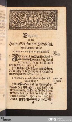 Eingang zu den Haupt-Stücken des Catechismi