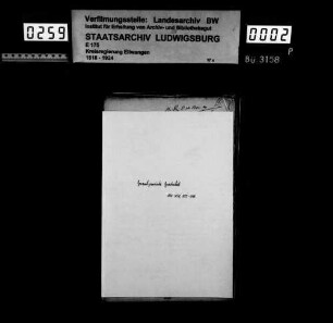 Schuldenwesen der Gesamt- und Teilgemeinde Gnadental