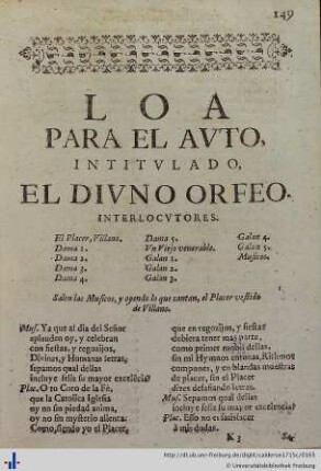 Loa para el Auto del Divino Orfeo.
