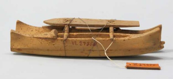 Model of a double hull boat