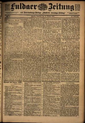 Zweite Ausgabe vom Samstag, den 13. Januar 1900.