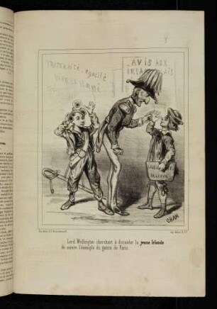 Lord Wellington cherchant à dissuader la jeune Irlande de suivre l'éxemple du gamin de Paris