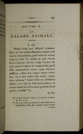 Sectio X. De Calore Animali
