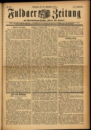 Ausgabe vom Samstag, den 22. September 1894.