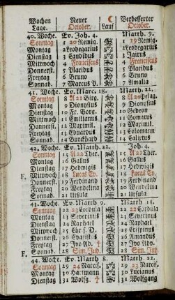 Neuer October. - Alter September. - Neuer November. - Alter October. Monds-Viertel.
