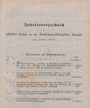 I. Verordnungen und Bekanntmachungen