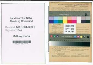 Entnazifizierung Gerta Matthay , geb. 17.02.1900 (Lehrerin)