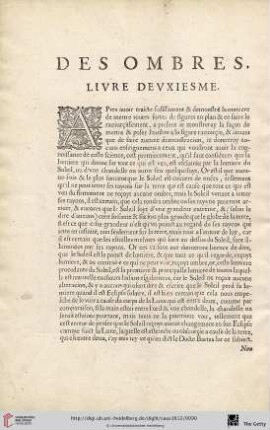 Livre devxiesme: Des ombres