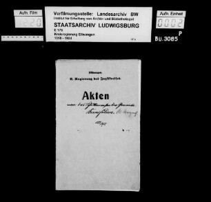 Schuldenwesen der Gemeinde Bernsfelden sowie der Teilgemeinde Bowiesen