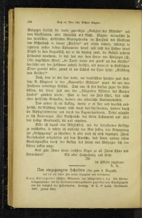 Neu eingegangene Schriften