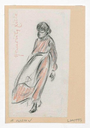 Frau mit rotem Kleid