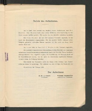 Bericht des Aufsichtsrats.