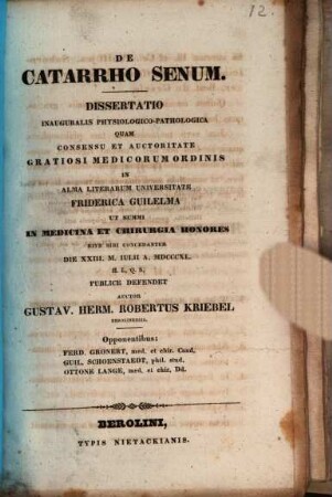 De catarrho senum : Diss. inaug. physiol. path.