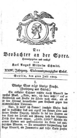 27. Stueck, 4. Juli 1825