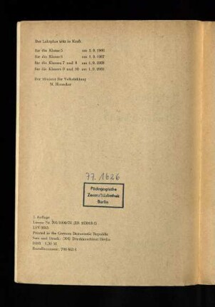 Der Lehrplan tritt ...