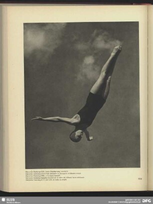 Marjorie Gestring, USA, beim Kopfsprung vorwärts