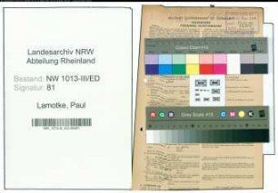 Entnazifizierung Paul Lamotke , geb. 12.10.1902 (Lehrer)
