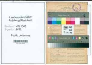 Entnazifizierung Johannes Pooth , geb. 08.03.1889 (Pfarrer)