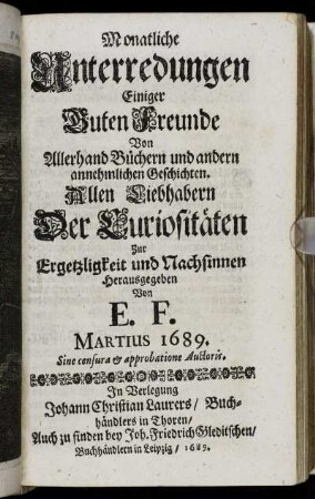 Martius 1689.