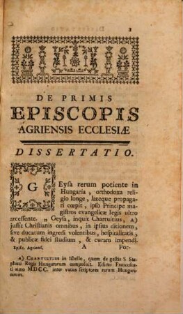 Episcopi Agrienses Fide Diplomatum Concinnati. 1