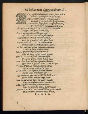 Ad Iohannem Grunewaldum, L.