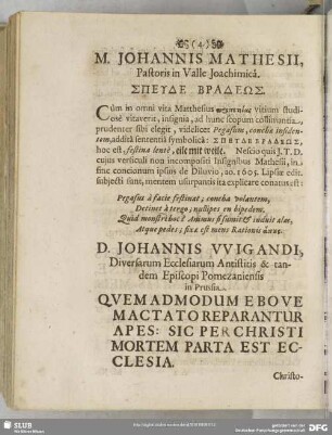 [IV.] M. Johannis Mathesii ...