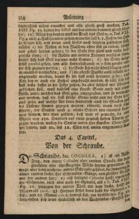 Das 4. Capitel, Von der Schraube