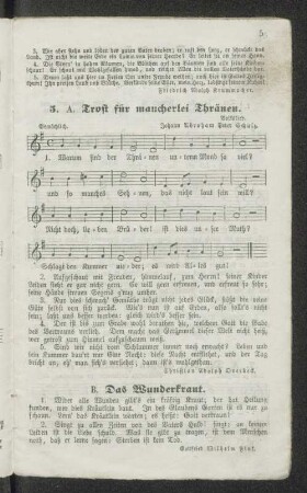 5. A. Trost für mancherlei Thränen. B. Das Wunderkraut.