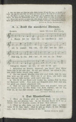 5. A. Trost für mancherlei Thränen. B. Das Wunderkraut.