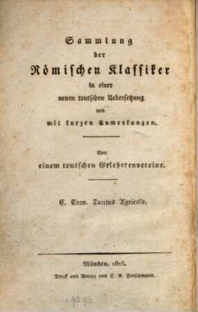Des C. Corn. Tacitus Agricola