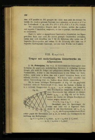 VIII. Kapitel. Träger mit mehrtheiligem Gitterwerke im Allgemeinen.