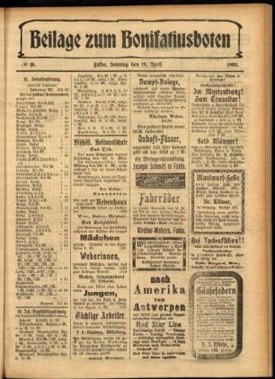 Zweite Ausgabe vom Sonntag, den 19. April 1903.