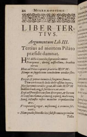 44-62, Liber Tertius: Tertius ad mortem Pilato praefide damnat.