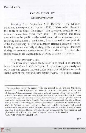 9: Palmyra : excavations 1997