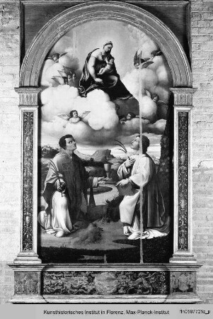 Die Madonna mit Kind und den Heiligen Faustinus und Jovita
