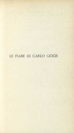 Le fiabe di Carlo Gozzi