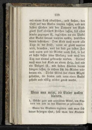 Wenn man meint, die Kinder wollen blattern.