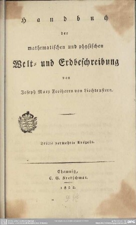 Handbuch der mathematischen und physischen Welt- und Erdbeschreibung
