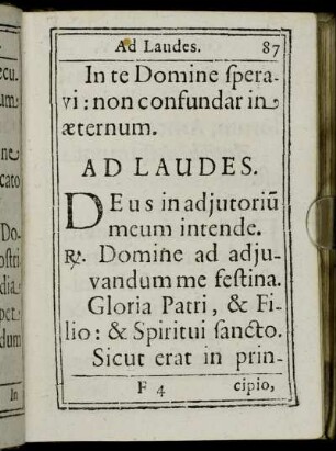 Ad Laudes.