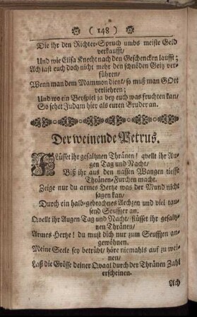 Der weinende Petrus. - Die angefochtene Seele.