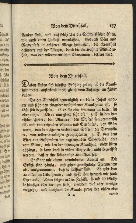 157-161, Von dem Durchfall.