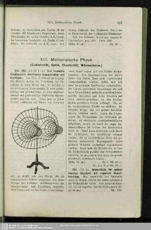 XIII. Mathematische Physik. (Elektrizität, Optik, Elastizität, Wärmelehre).