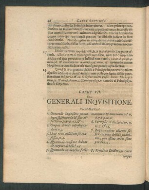 Caput VII. De Generali Inquisitione