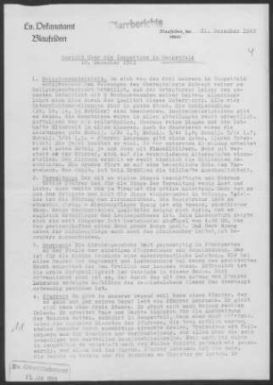 Hengstfeld: Inspektionsbericht 1962