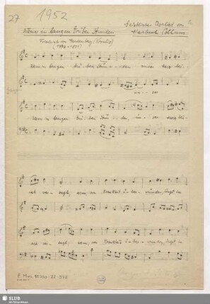 Partsongs - E.Mus.15350-ZZ-578 : Coro