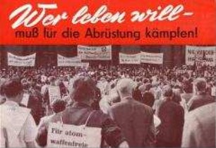 Propagandaschrift der DDR für allgemeine Abrüstung und gegen die Stationierung von Atomwaffen in der Bundesrepublik